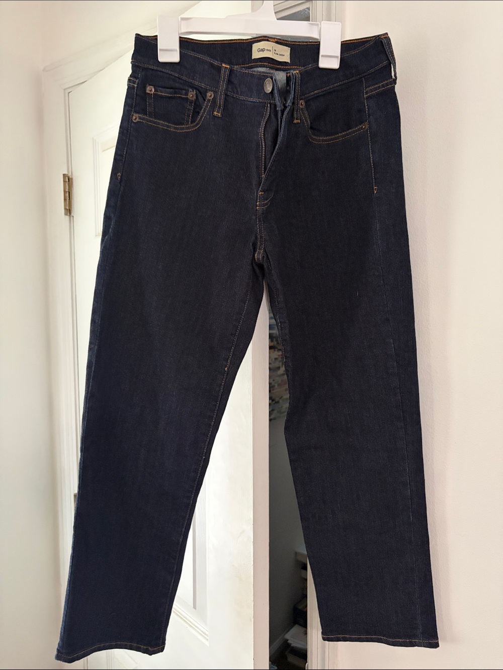 GAP Women’s Dark Indigo Straight Leg Jeans Slim Crop Size 28
